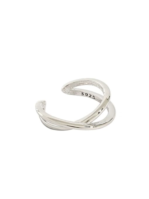DAKA 925 Sterling Silver smooth Irregular Minimalist Clip Earring [Single] 4